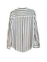 Women's Olivia Grey Very Lightweight Striped Button Down Shirt in Large image 2