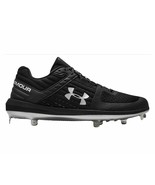 Under Armour Metal Low Baseball Cleats Black Sylver - $47.44