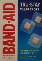 Band-Aid Tru-Stay Clear Spots Adhesive Bandages, One Size 7/8x7/8 Inch, 50/Box - $5.93