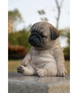 Sitting Sleepy Pug Puppy Statue-Hi-Line Exclusive-Garden Statue, Garden ... - $37.99