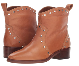 Dolce Vita Tobin Studded Stud Ankle Bootie Women's Brown Leather Boots 8.5 Robin - $62.77