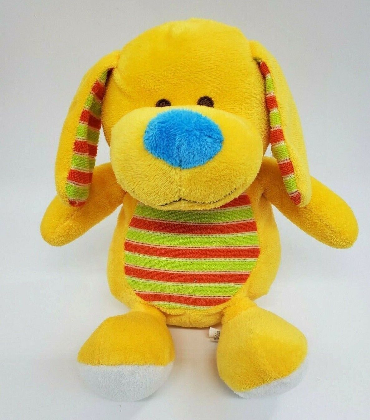 Sugar Loaf Puppy Dog Yellow Orange Green Stripes 11" NEN Baby Plush Toy B17 - $11.99