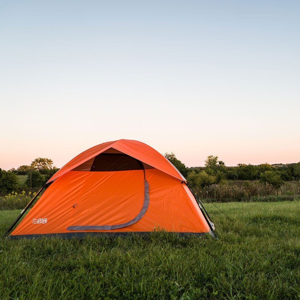 Outdoor Tents, 2person Orange Camping Tent Backpacking Polyester