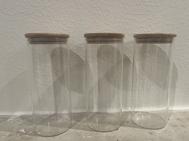 3 Pcs (750ml)Glass Jars Set Spice Jars Storage Container Candy Jar W/ Ba... - $20.10