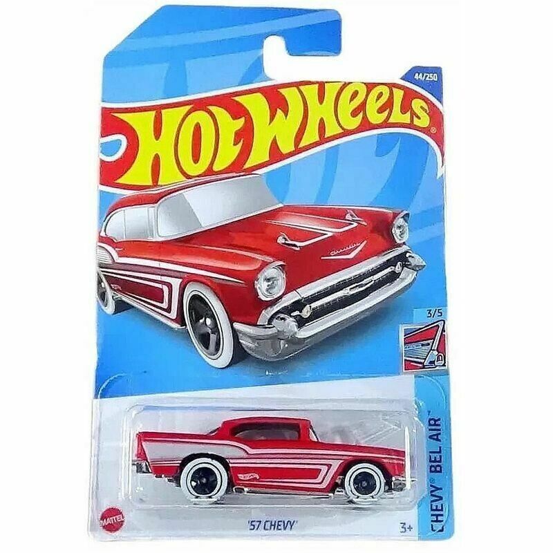 2022 Hot Wheels '57 CHEVY matte red 3/5 Chevy Bel-Air 44/250 NEW! Free ...