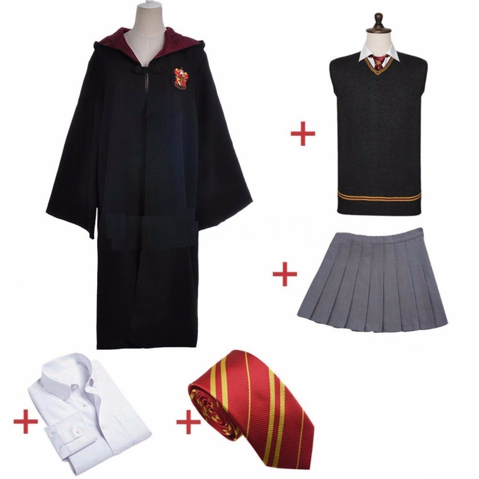 Gryffindor Hermione Granger Uniform Set Cosplay Costume Halloween ...