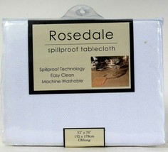1 Ct Benson Mills Company Rosedale 52" X 70" Oblong White Spillproof Tablecloth - $19.99