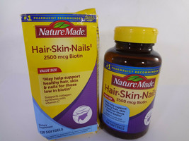 Nature Made Hair.Skin.Nails 2500 mcg Biotin 120 softgels *READ* {VS-N} - $18.70