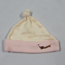 Vintage Gymboree Teenie Weenie Puppy Dog Dachshund Pink Brown Beanie Hat Cap 0-3 - $14.84