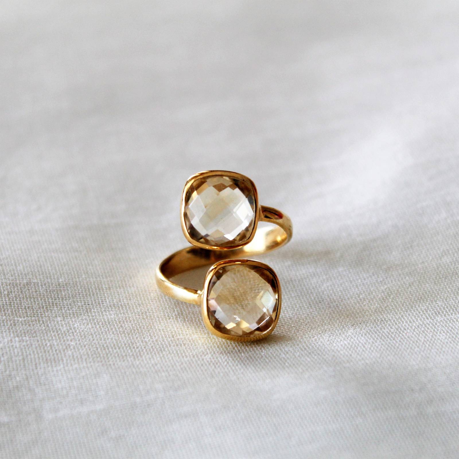 Primary image for Citrine Ring, 925 Sterling Silver Ring, Gold Plated Ring, Wrap Ring, Statement R