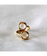 Citrine Ring, 925 Sterling Silver Ring, Gold Plated Ring, Wrap Ring, Sta... - $49.60