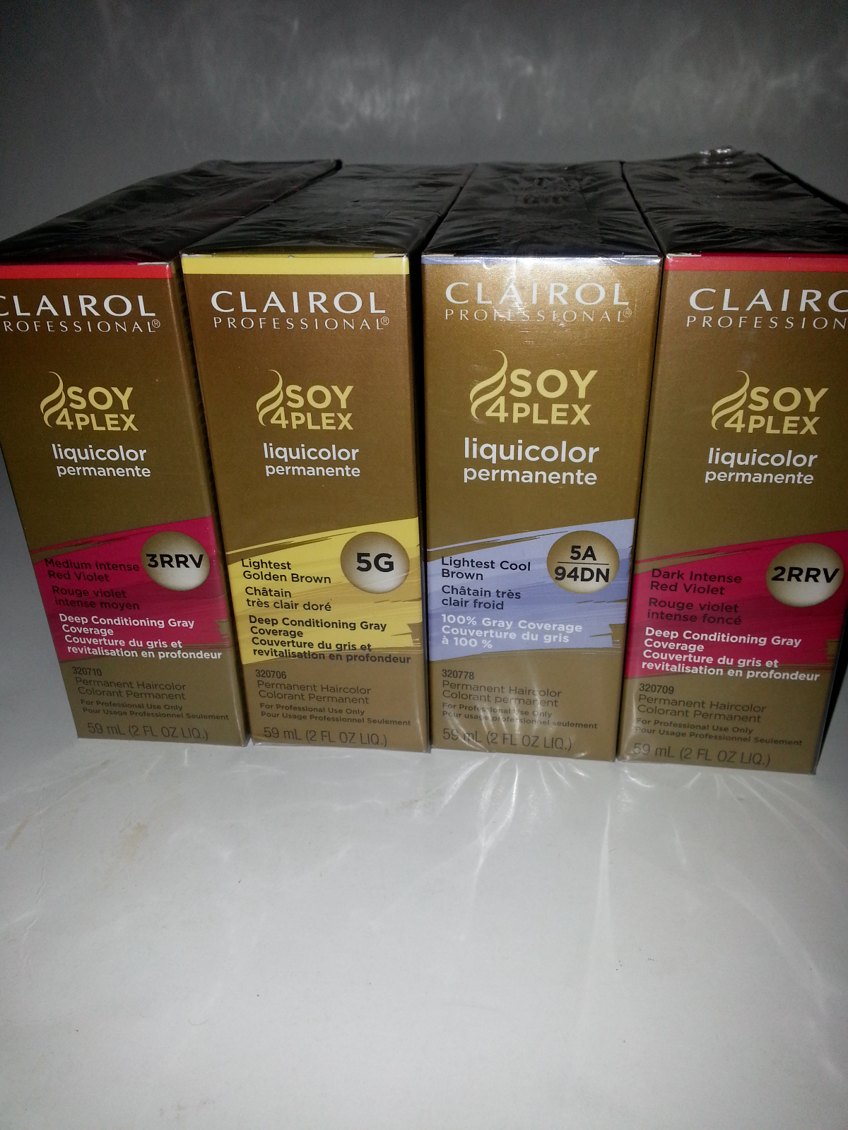 LOT OF 12 CLAIROL PROFESSIONAL SOY4PLEX LIQUIDCOLOR PERMANENTE; 2OZ