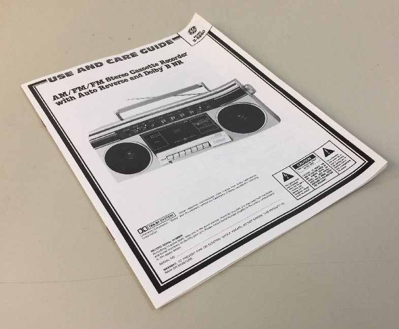GE General Electric Boombox Owners Manual 35260A Original Instructions