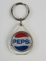 Vintage 1980's Pepsi Cola keychain round logo teardrop plastic single sided - $14.84
