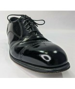 Floresheim Mens 8.5 Black Leather Cap Toe Oxfords Dress Shoes Broguing  - $32.79