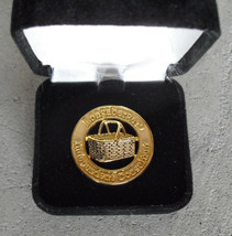 RARE Longaberger Independent Consultant Gold Metal Pinback in Box LOOK - $64.35