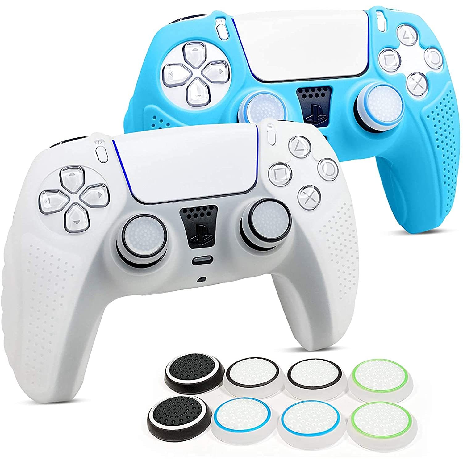 Ps5 Controller Cover X2, Anti-Slip Silicone Protective Cover Case For