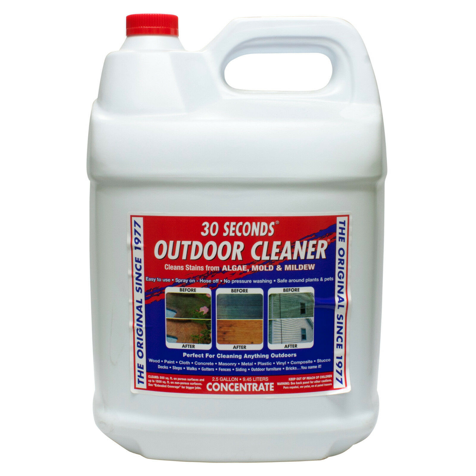 Algae Mold Mildew Moss Stain Remover 30 SECONDS Outdoor Cleaner 2.5 Gal