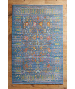 Anthropologie Penshurst Antique Persian Floral Style Rug, Blues &amp; Greens... - $107.91