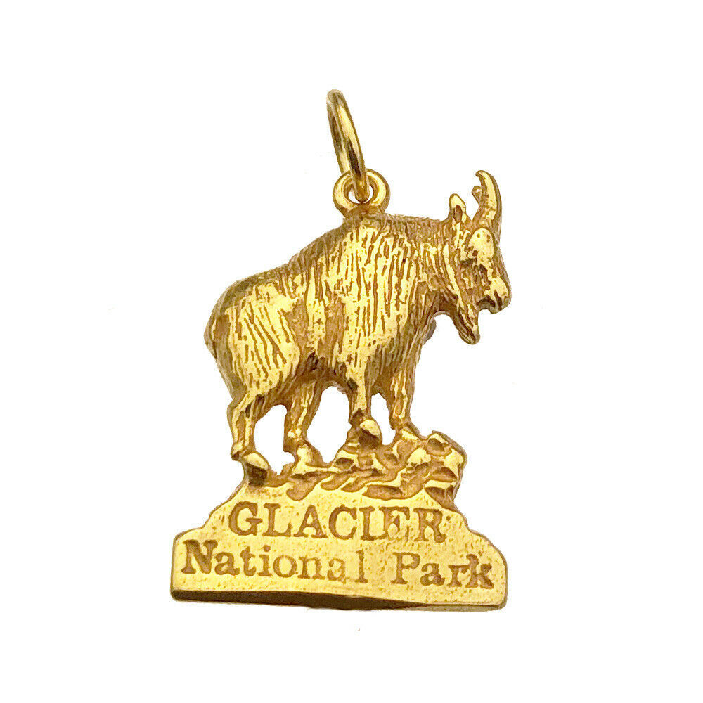 charm Glacier National Park MOUNTAIN GOAT 10K Yellow Gold Jewelry