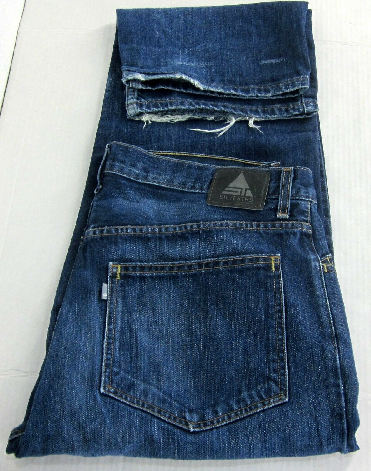 LEVI'S SILVER TAB RELAXED MEN'S W36 L30 DARK 100% COTTON BLUE JEANS ...