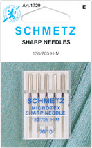 Schmetz Microtex Sharp Machine Needles Size 10/70 5/Pkg - $7.68