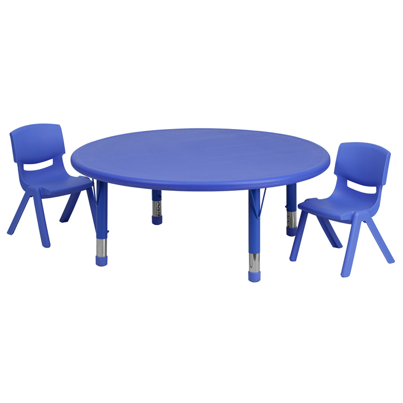 45RD Blue Activity Table Set YU-YCX-0053-2-ROUND-TBL-BLUE-R-GG