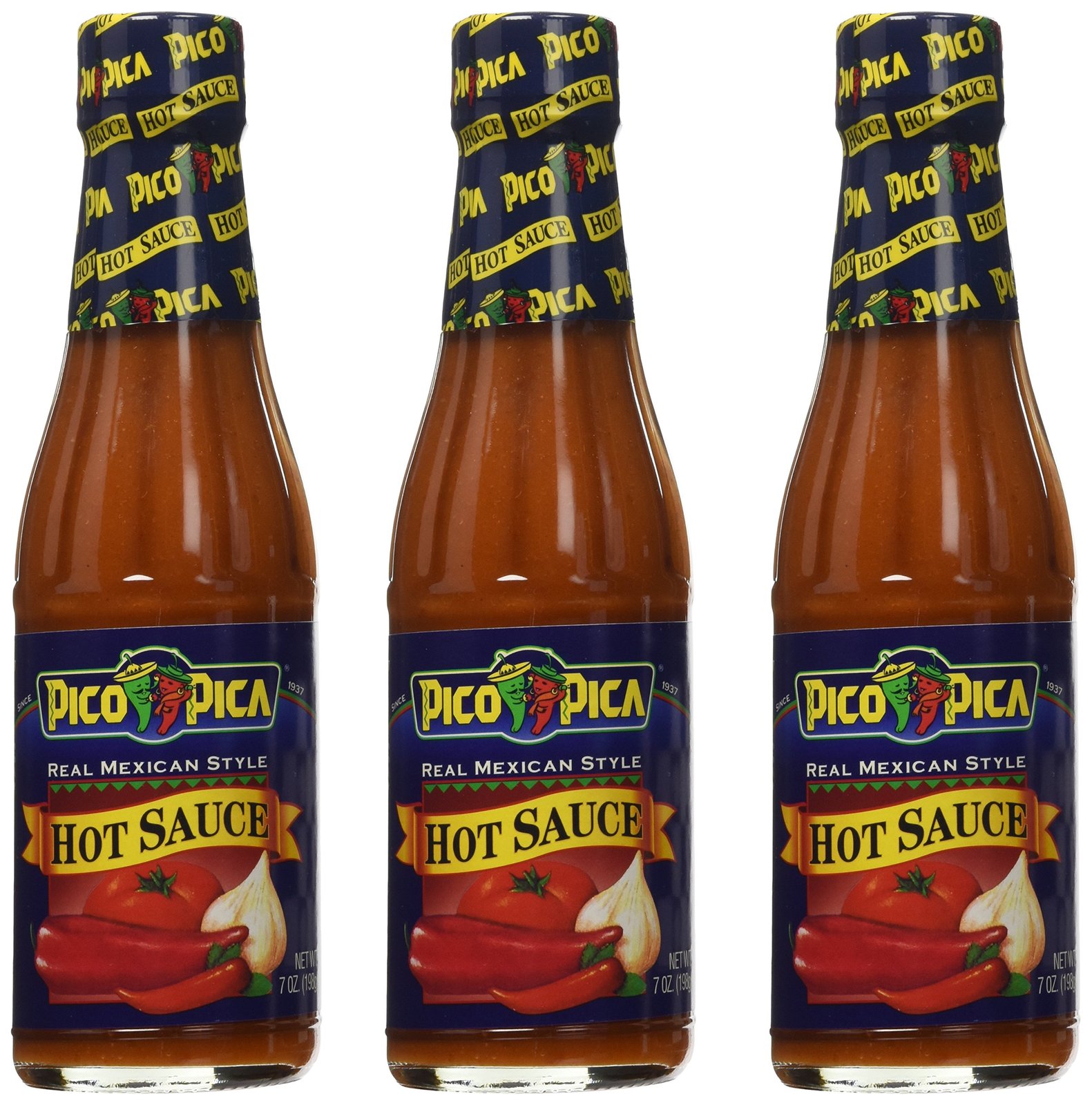 Pico Pica Mexican Hot Sauce 7 Oz Pack Of 3 Sauces   91jfelam Zl 