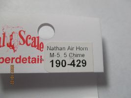 Cal Scale # 190-429 Nathan Air Horn M-5, 5 Chime Kit HO Scale image 4