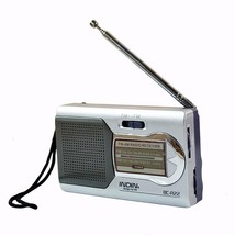 Portable am fm radio stereo mini receiver player silver tf audio pocket ... - £12.66 GBP