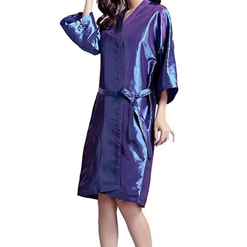 Professional Hair Salon Cape Waterproof SPA Kimono Bath Robe-Purple