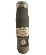 Ello Aura 24oz / 710ml Glass Hydration Bottle Gray Silicone Sleeve BPA F... - $22.76