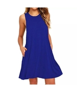 High Quality Fashion Women Black Blue Dress Summer Short Sleeve O-Neck C... - $9.49