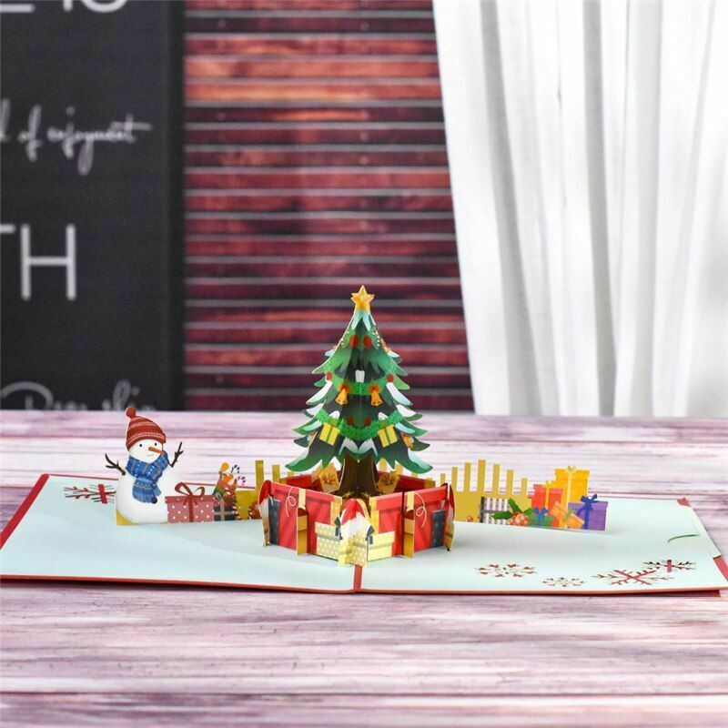 Primary image for 10 pcs 3D Christmas Tree Pop-up Card Happy Holidays Greeting Cards New Year