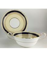 Aynsley 7301 Cobalt Cream soup bowl &amp; saucer - $40.00