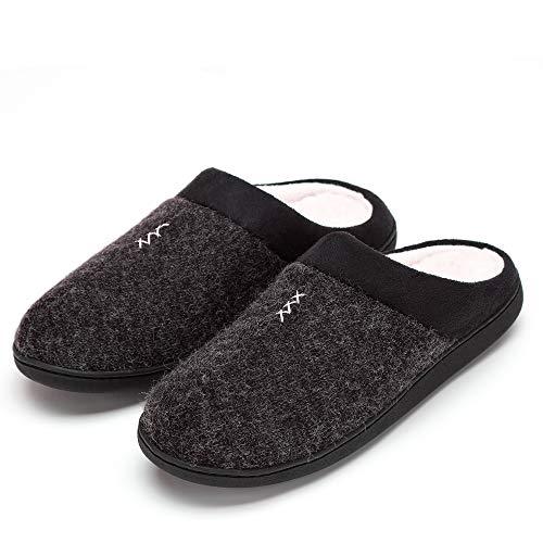 FUNKYMONKEY Men's Winter Warm Slippers Cashmere Upper Berber Fleece ...