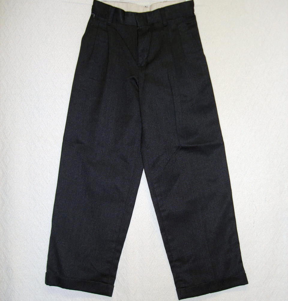 Van Heusen Black Dress Pants Patterned Cuffed Boys Size 8 - Pants