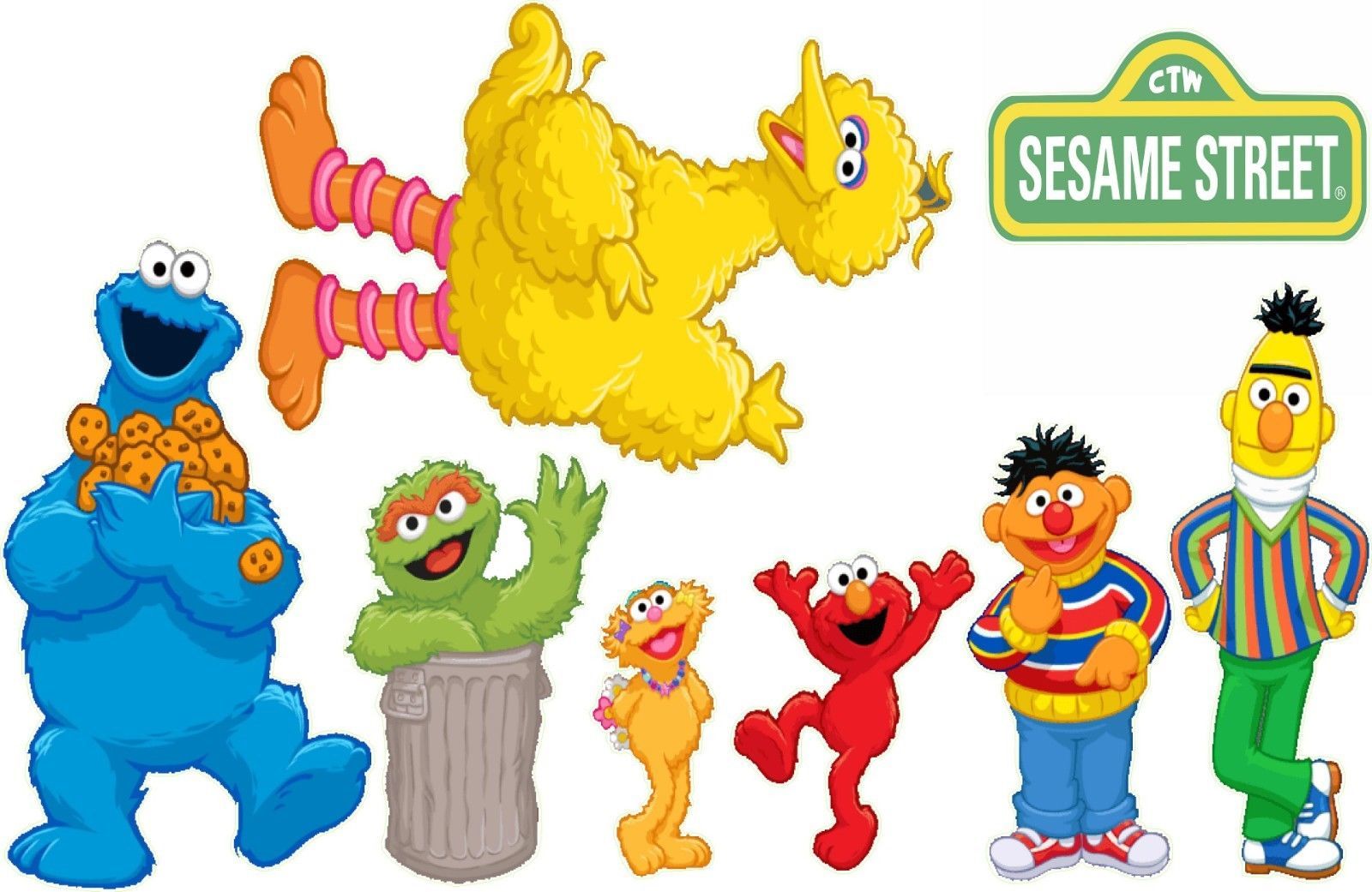Sesame Street Elmo Oscar Window Decal WALL STICKER Home Decor Art Mural Decals, Stickers