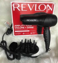Revlon Amplify Hair Dryer W/ Volumizing volume shine black top speed no box - $26.39