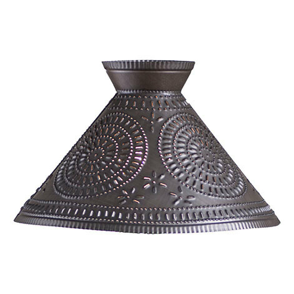 Betsy Ross Lamp Shade with punched Chisel in Kettle Black Tin
