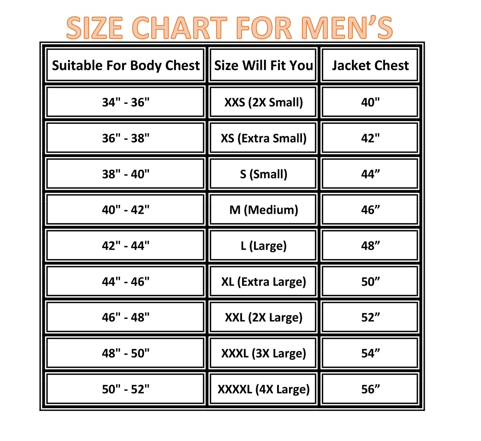 Jackson Size Chart