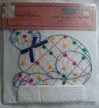 NEW Sunny Styles Pre Embroidered Pillow Face &amp; Cluny Lace Cat 13&quot; x 13&quot; NIP - $19.99