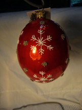 Vaillancourt Folk Art Jingle Balls Ornament Snowman with Shovel Red Pearlized  image 2
