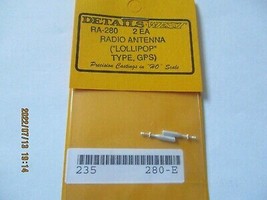 Details West # RA-280 Radio Antenna Lollipop Type, GPS. 2 Each HO-Scale image 1