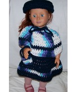 American Girl 4 Piece Outfit, Handmade, Crochet, Poncho, Skirt, Hat, Purse - $25.00