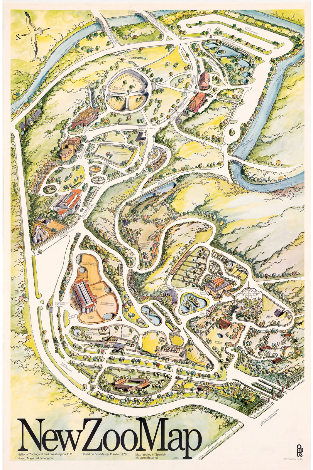 National Zoo; Zoological Park Map, 1975; Washington, DC Posters & Prints