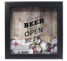 Black Shadow Box Famed Beer Cap Holder Wall Hanging - 10&quot; x 10&quot; - $38.95