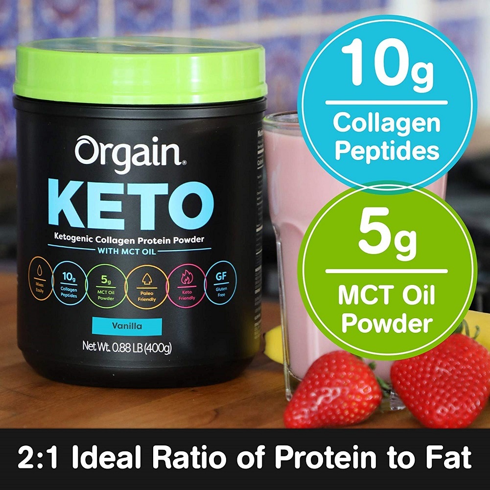 Orgain Keto Collagen Protein Powder with MCT Oil, Vanilla 400g