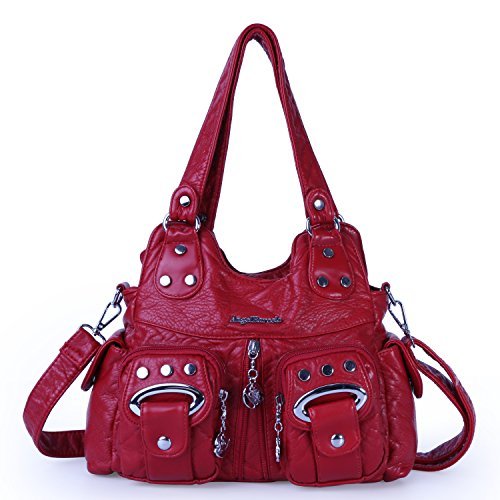 Angel Barcelo 3 Top Zippers Multi Pockets Purses and Handbags Leather ...