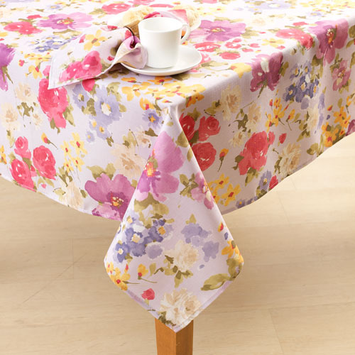 BEAUTIFUL Corinne Bloom Pink Floral Print Tablecloth - 60x84 Oblong ...